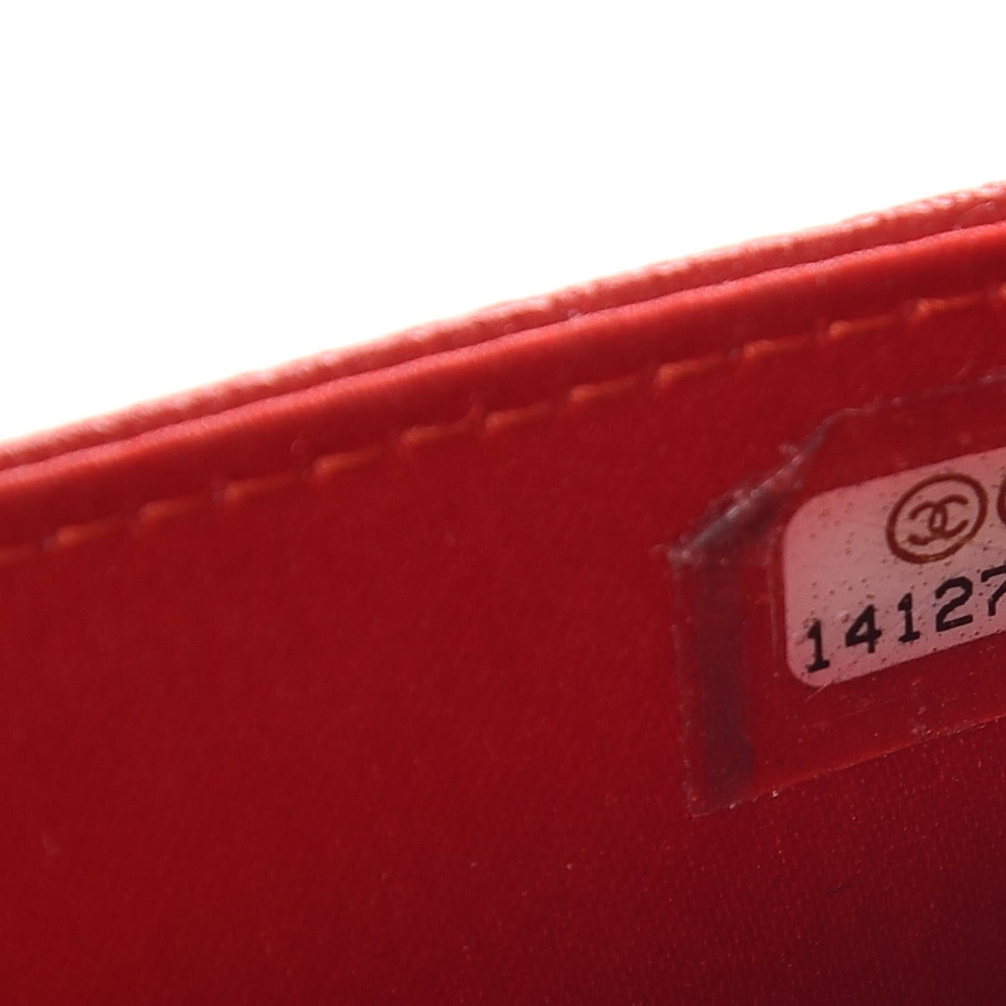 Lambskin Camellia Embossed Wallet On Chain WOC Red