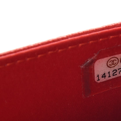 Chanel Lambskin Camellia Embossed Wallet On Chain WOC Red 7 of 9