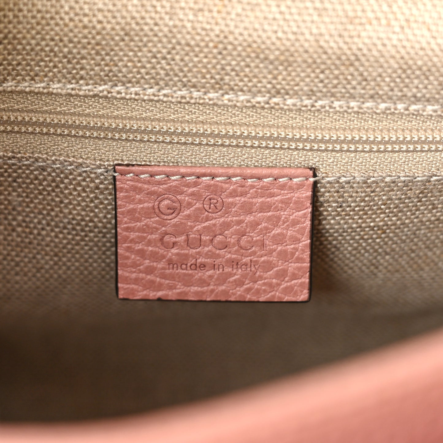 Dollar Calfskin Interlocking G Top Handle Shoulder Bag Soft Pink