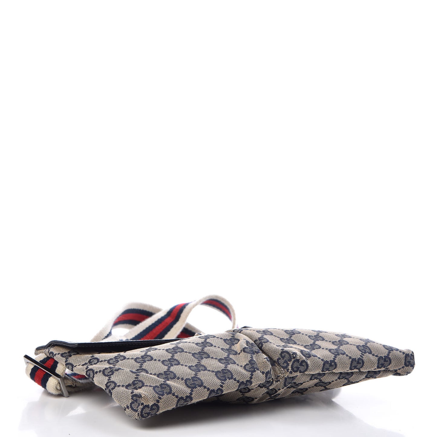 GG Monogram Web Double Pocket Belt Bag Navy