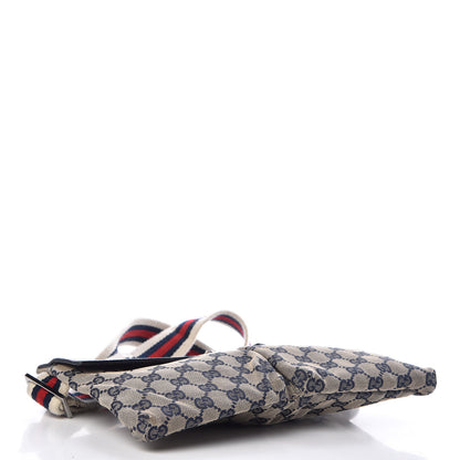 Gucci GG Monogram Web Double Pocket Belt Bag Navy 4 of 12