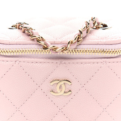 Chanel Caviar Quilted Mini Vanity Case With Chain Light Pink 10 of 11