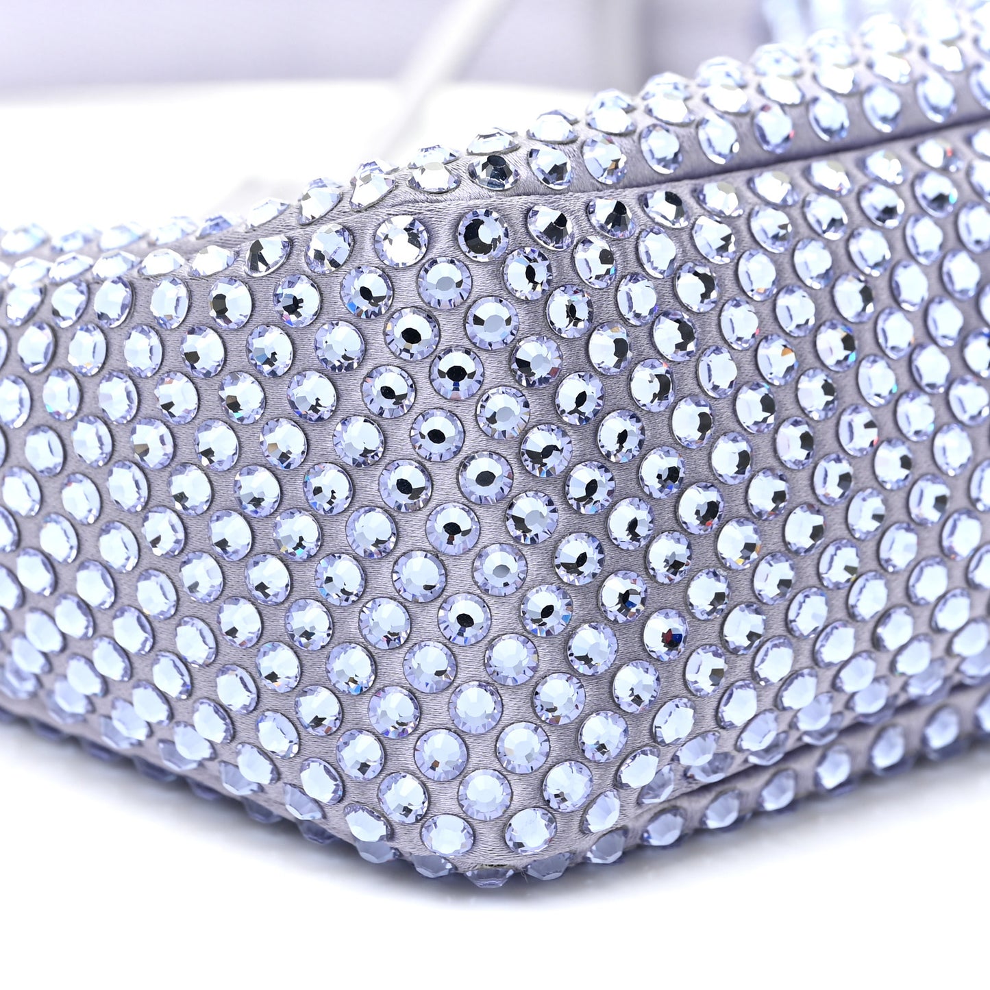 Satin Crystal Mini Re-Edition 2000 Bag Glicine