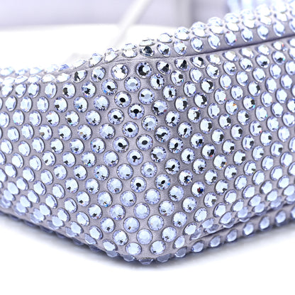 Prada Satin Crystal Mini Re-Edition 2000 Bag Glicine 8 of 12