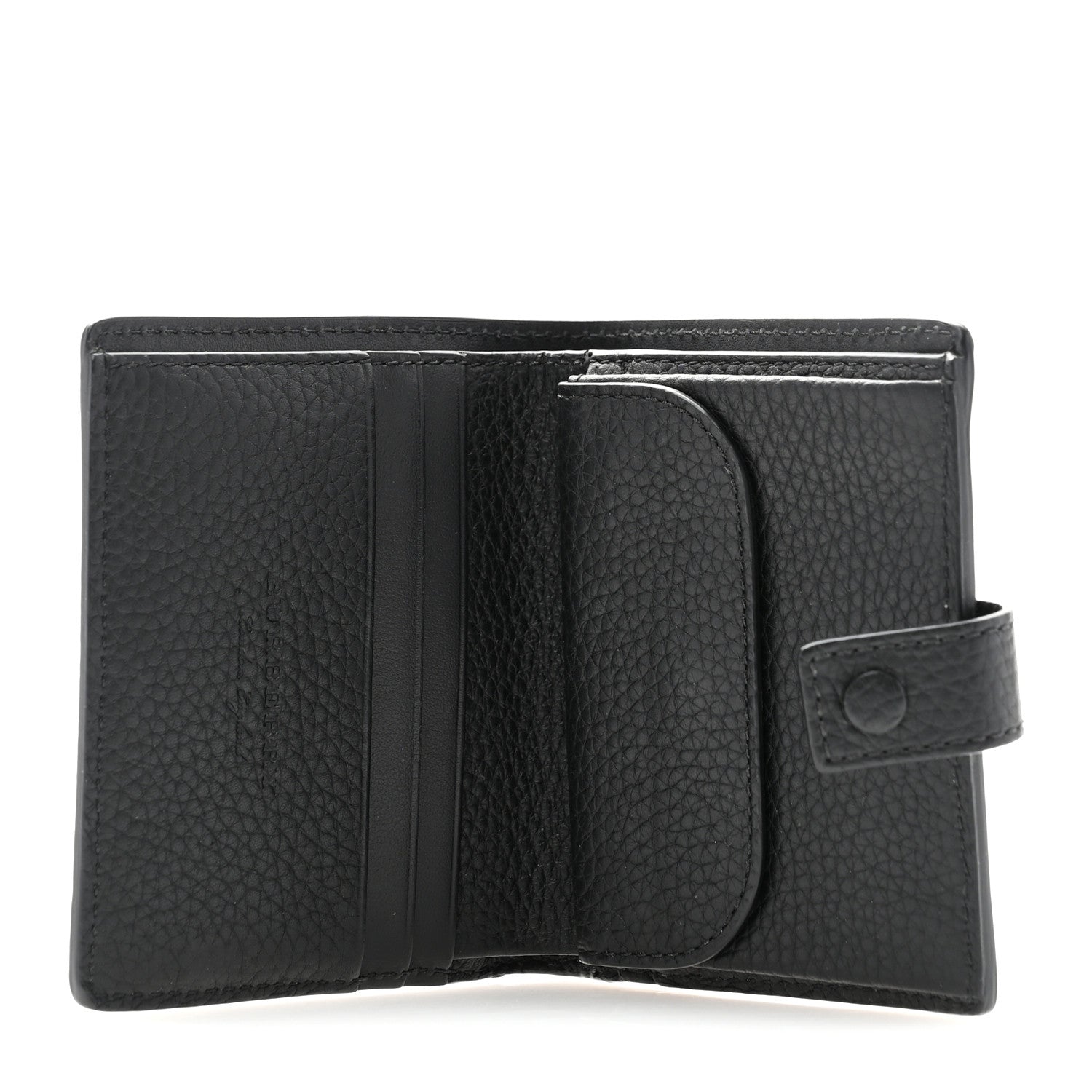 Burberry Soft Grained Calfskin Logo Embossed Lakeside Wallet Black 5 of 9