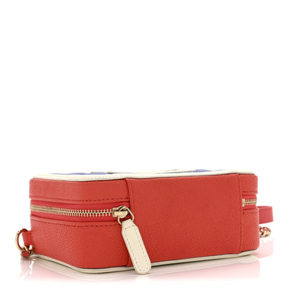 Chanel Caviar Quilted Filigree Vanity Clutch With Chain Blue White Red 4 of 10