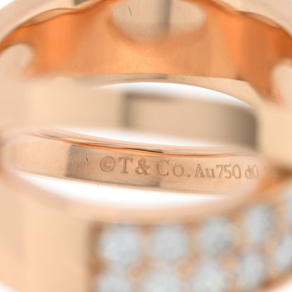 Tiffany 18K Rose Gold Diamond Atlas X Wide Ring 46 3.75 4 of 5