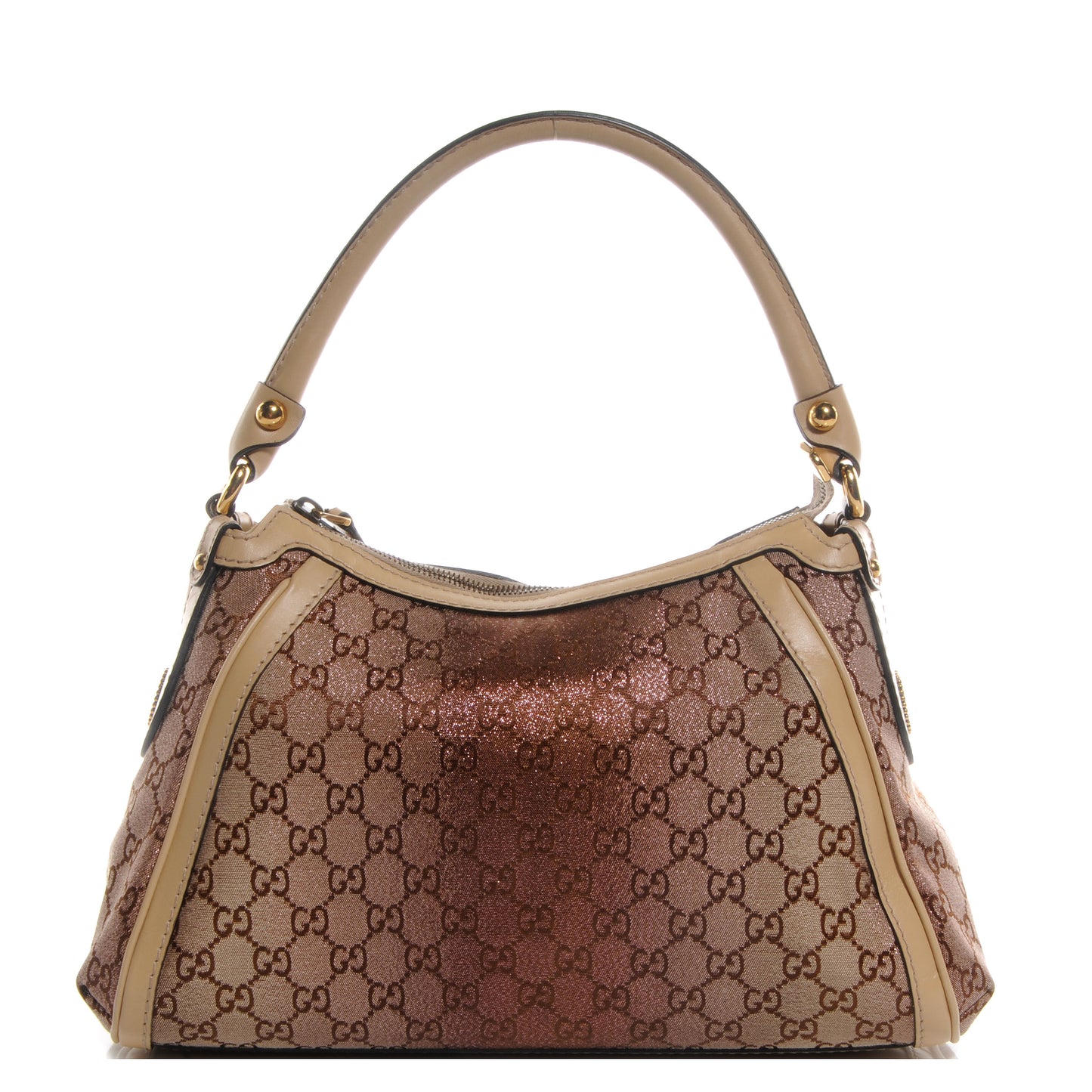 Monogram Lurex Small Scarlett Studded Interlocking G Hobo Bronze
