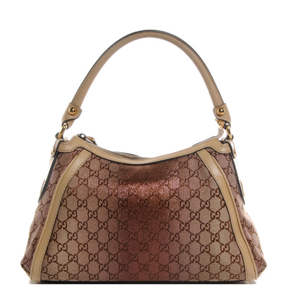 Gucci Monogram Lurex Small Scarlett Studded Interlocking G Hobo Bronze 1 of 7