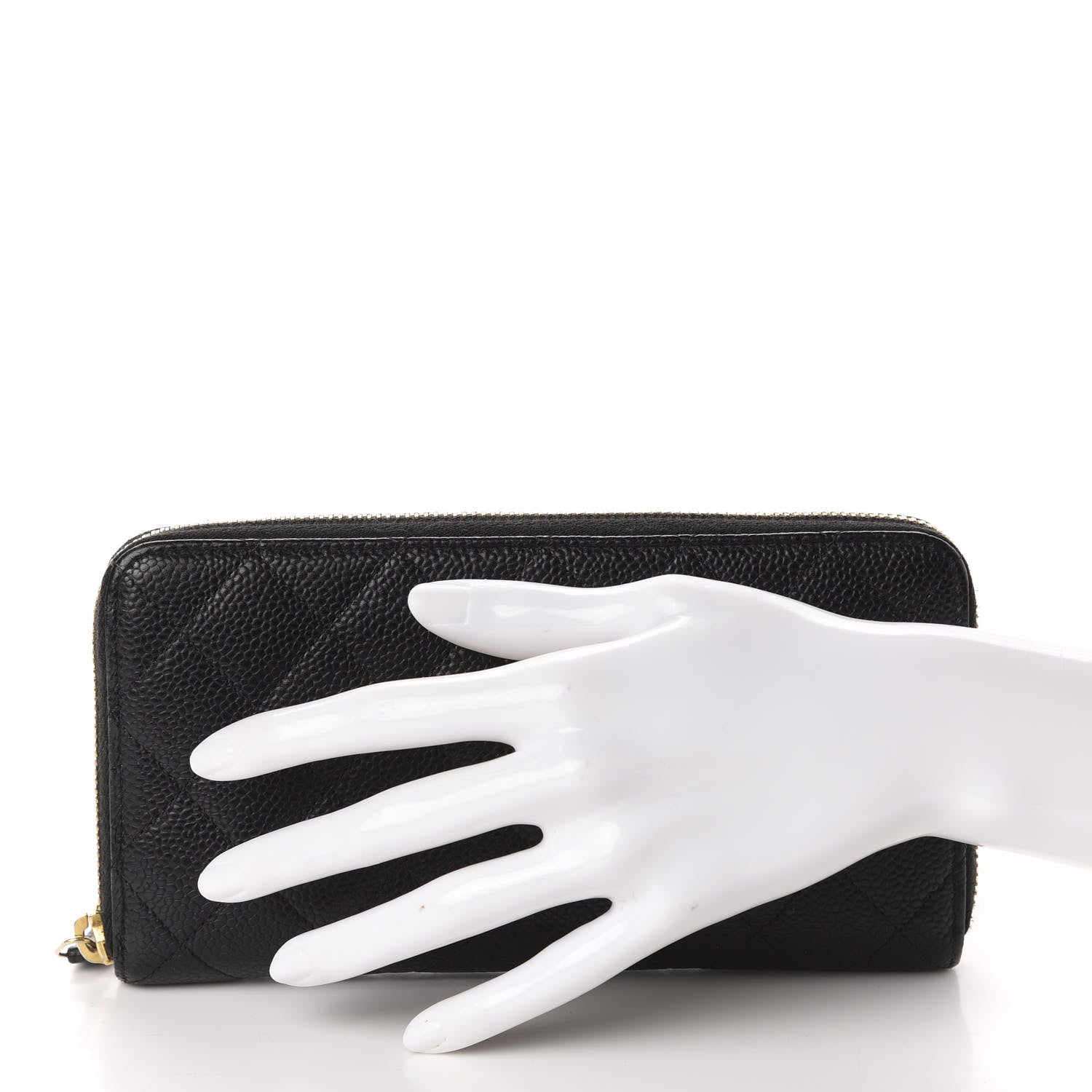 Chanel Caviar Quilted Large Gusset Zip Around Wallet Black 2 of 8