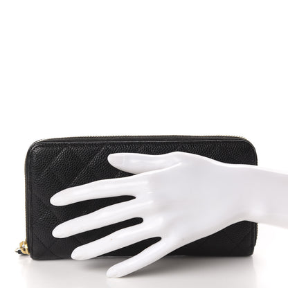 Chanel Caviar Quilted Large Gusset Zip Around Wallet Black 2 of 8