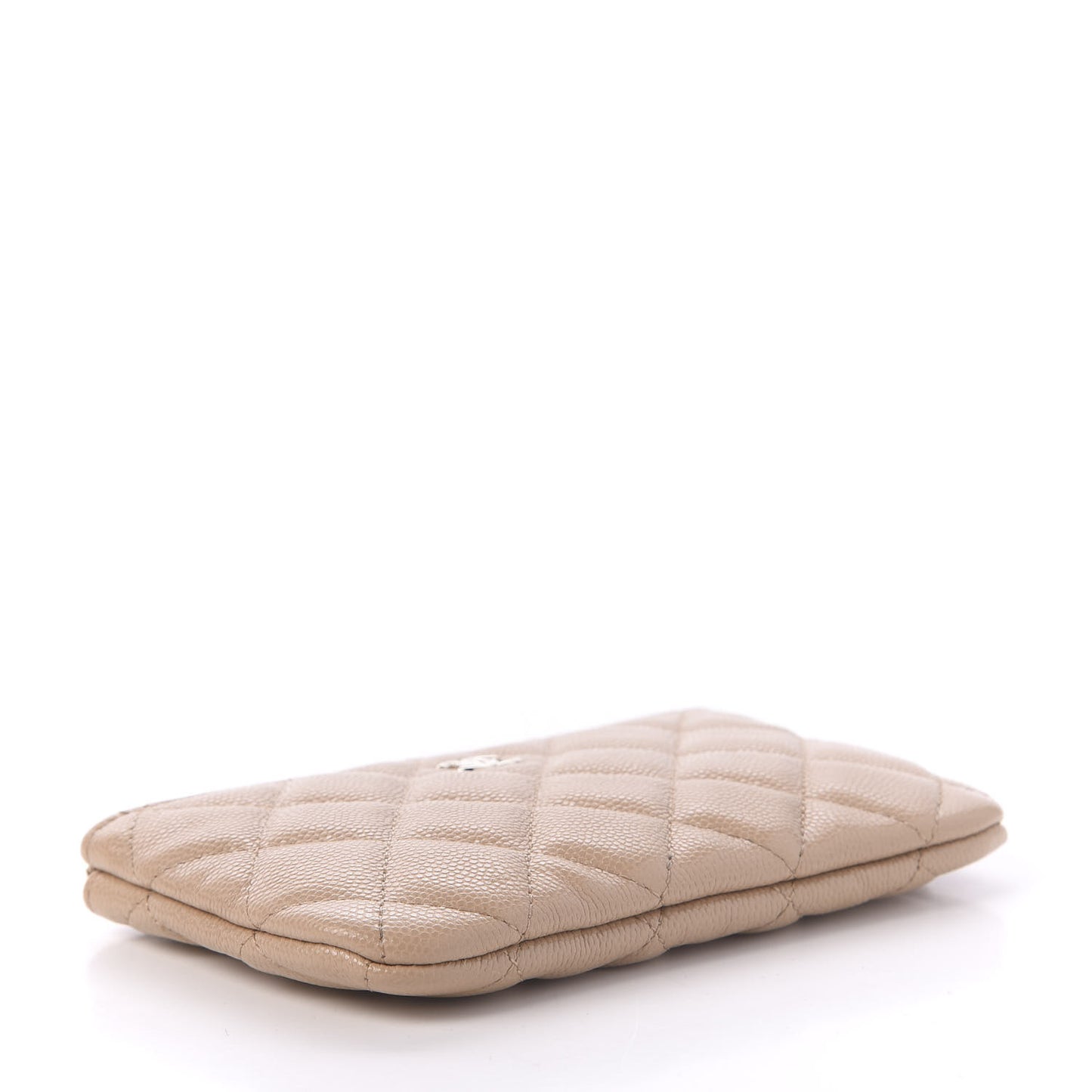 Caviar Quilted Small Cosmetic Case Beige