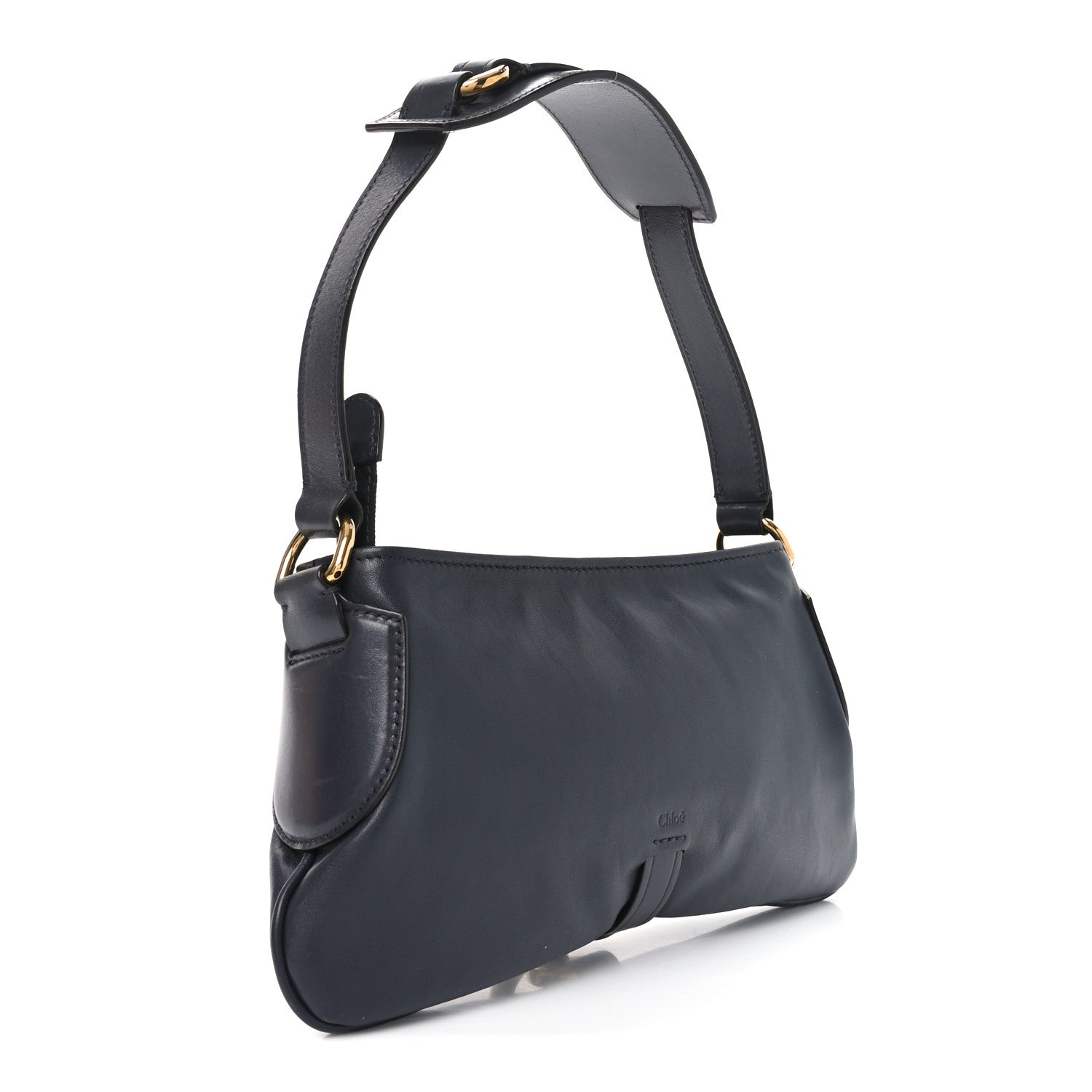 Chloe Soft Calfskin Kerala 25 Shoulder Bag Black Navy 3 of 10