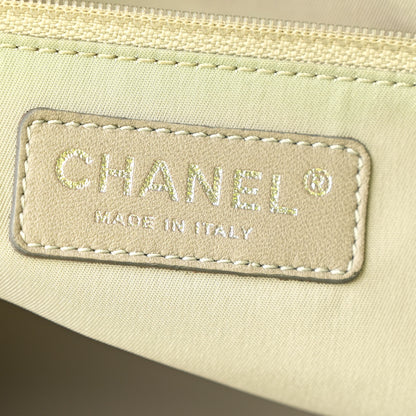 Chanel Coated Canvas Quilted Large Paris Biarritz Tote Neon Yellow 6 of 14