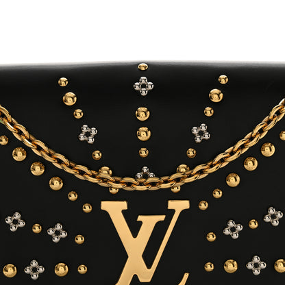 Louis Vuitton Calfskin Studded Louise Chain GM Black 7 of 12