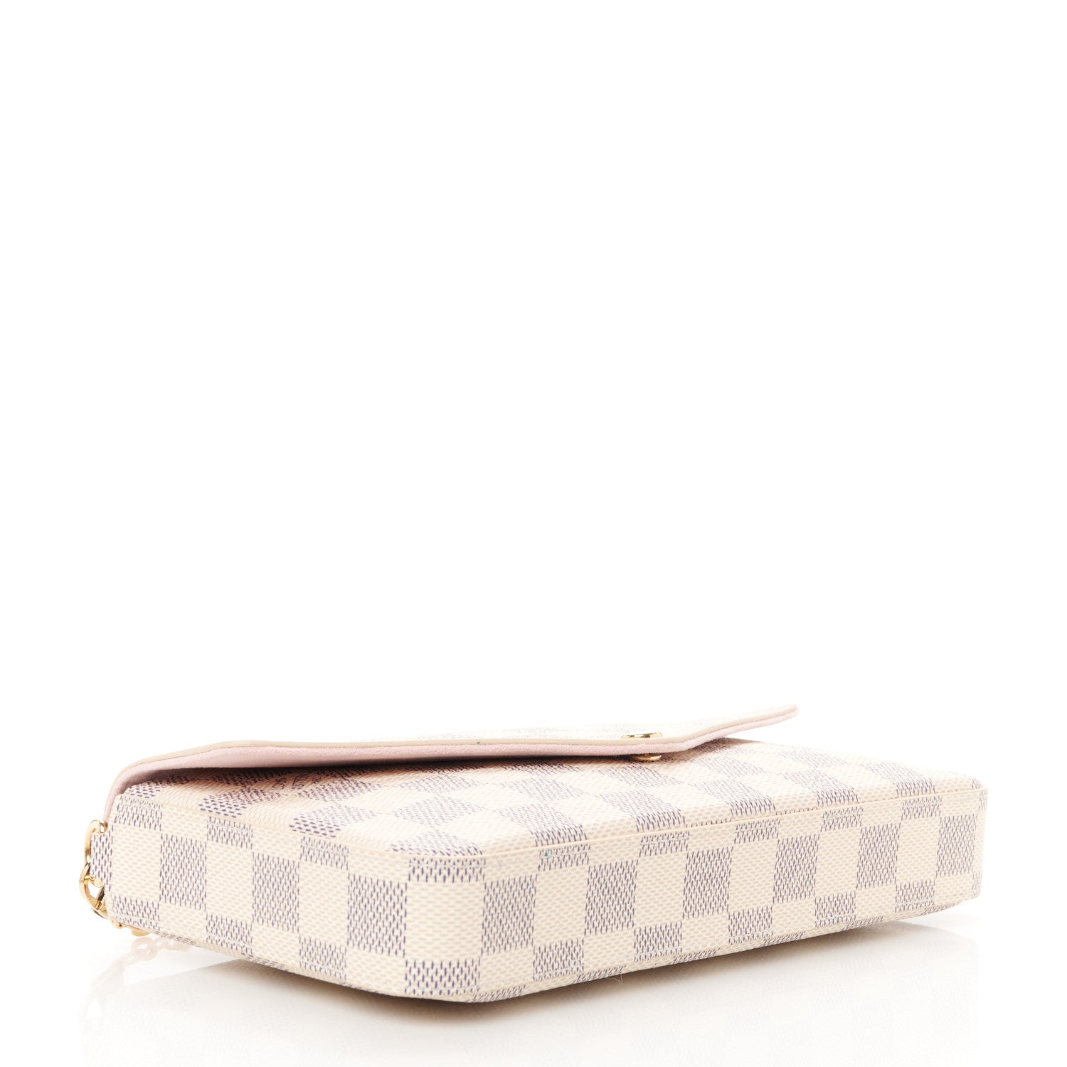 Louis Vuitton Damier Azur Pochette Felicie Chain Wallet Rose Ballerine 5 of 14