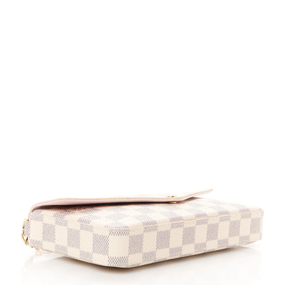 Louis Vuitton Damier Azur Pochette Felicie Chain Wallet Rose Ballerine 5 of 14