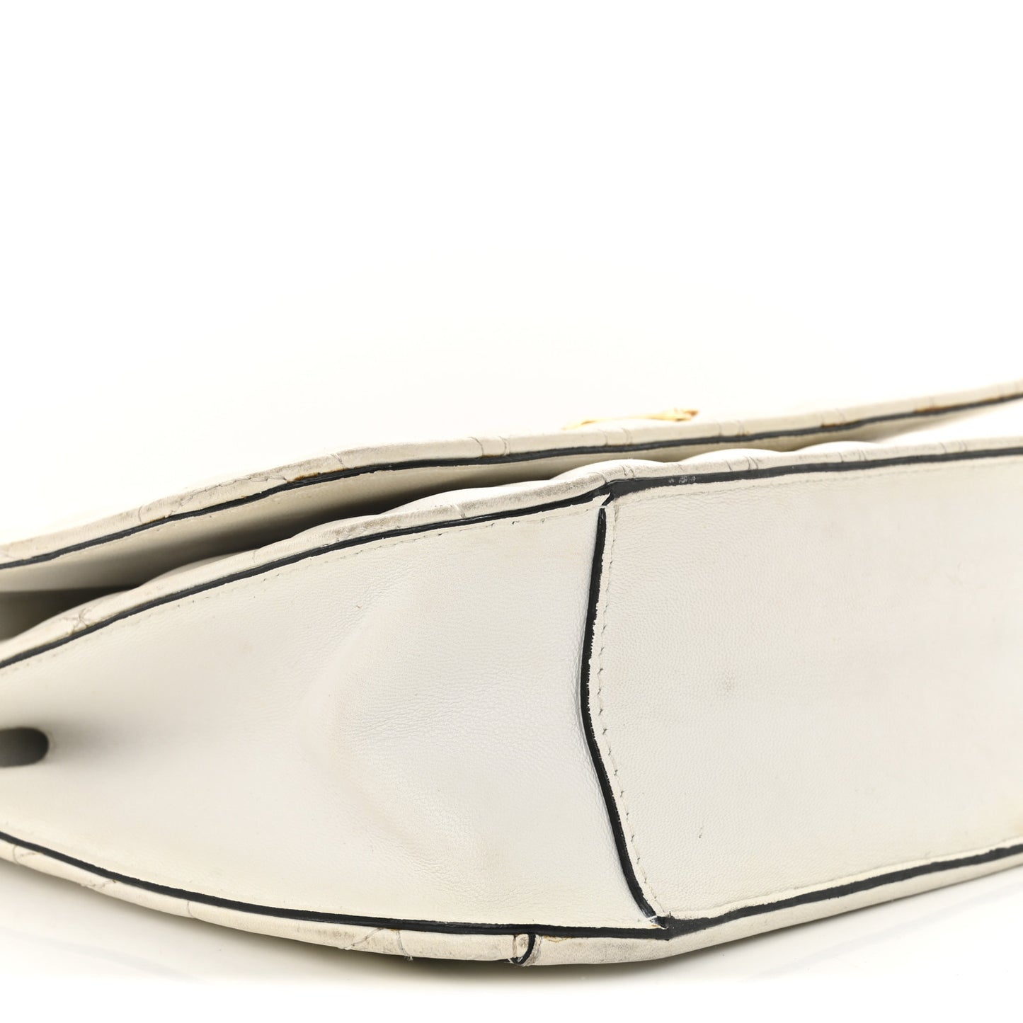 Nappa Quilted Virtus Top Handle Shoulder Bag White