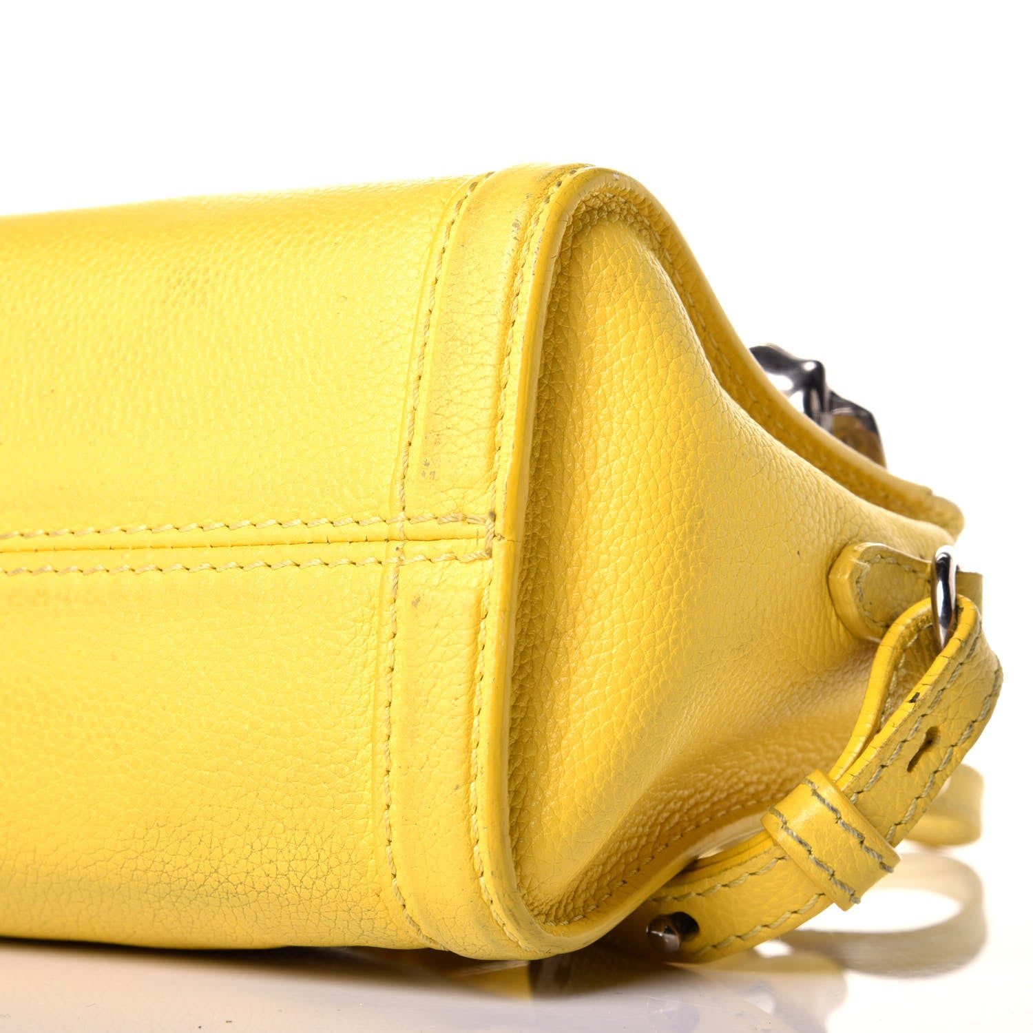 Alexander McQueen Pebbled Calfskin Mini Padlock Tote Yellow 9 of 12