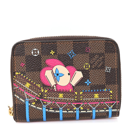Louis Vuitton Damier Ebene 2020 Christmas Animation Roller Coaster Zippy Coin Purse Pivoine 1 of 6