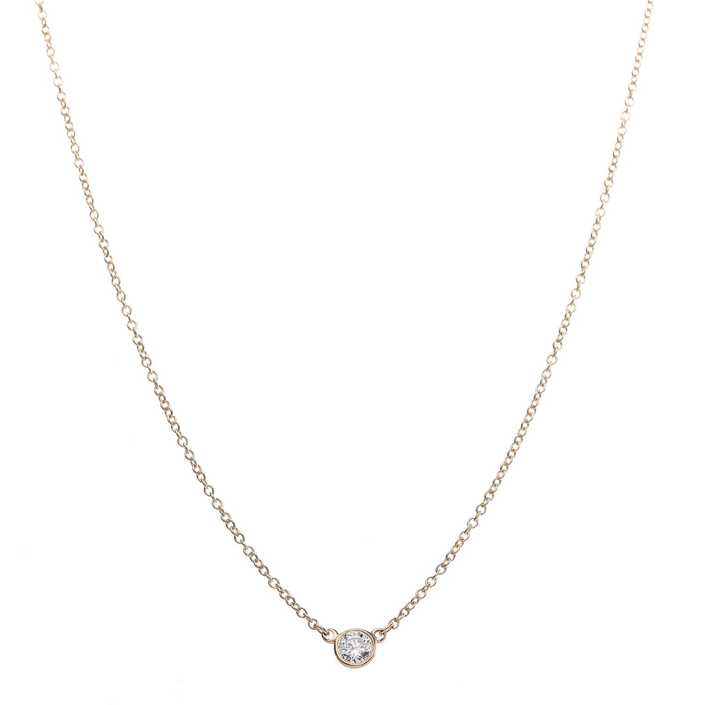18K Yellow Gold Diamond .14ct Elsa Peretti Diamonds by the Yard Pendant Necklace