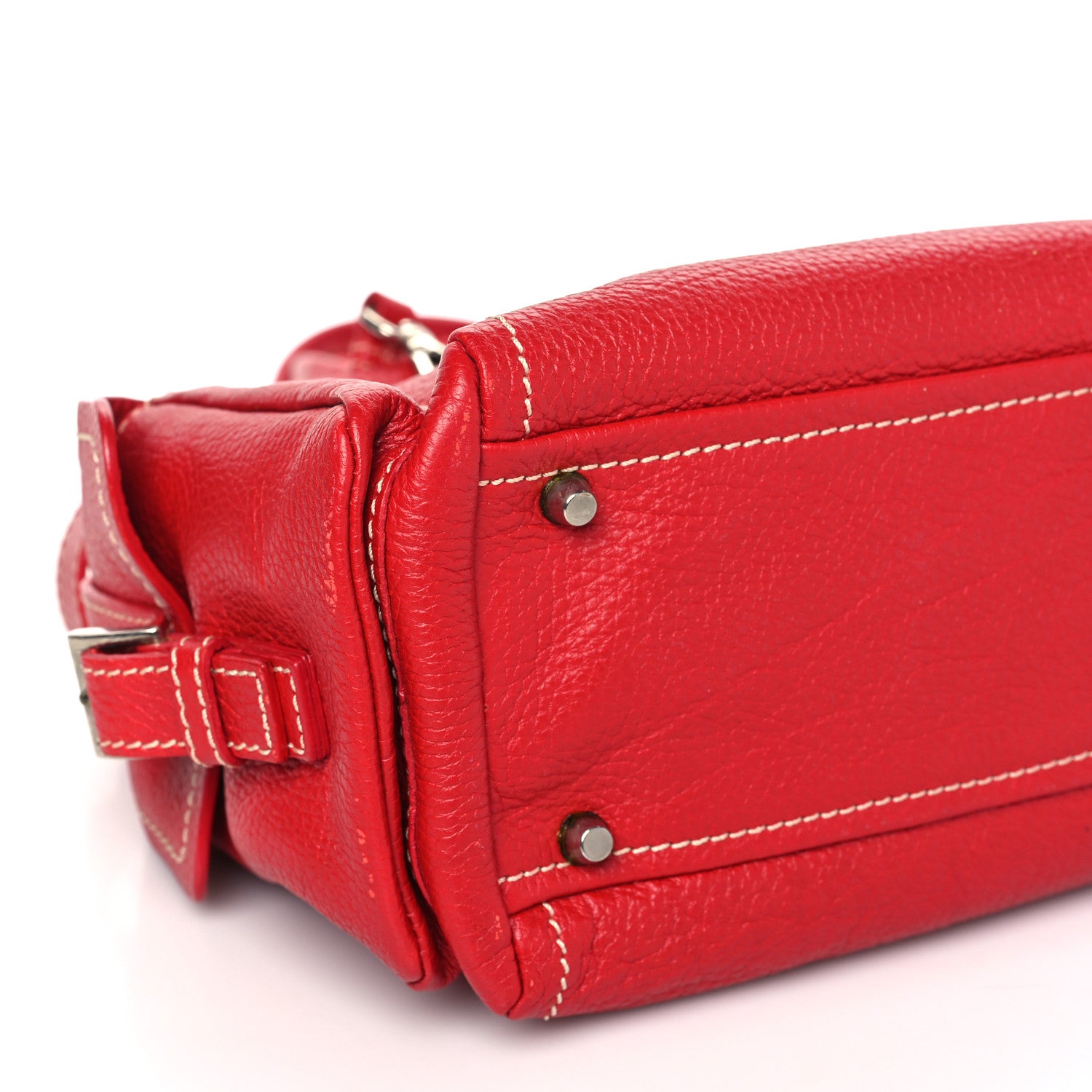 Prada Vitello Daino Shoulder Bag Rosso 7 of 10
