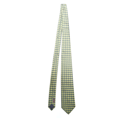 Hermes Woven Silk Mens Neck Tie Vert Fonce Vert Clair 1 of 4
