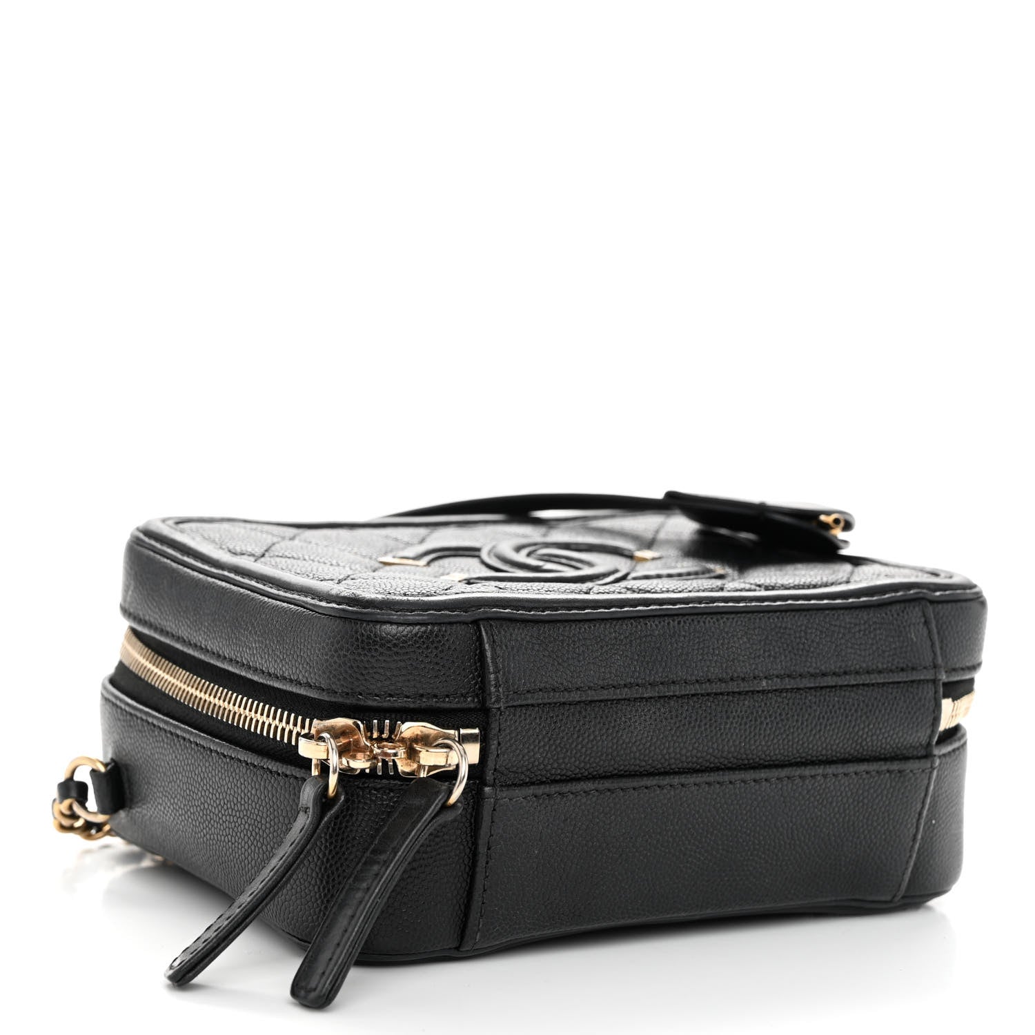 Chanel Caviar Quilted Small CC Filigree Vanity Case Black 4 of 9