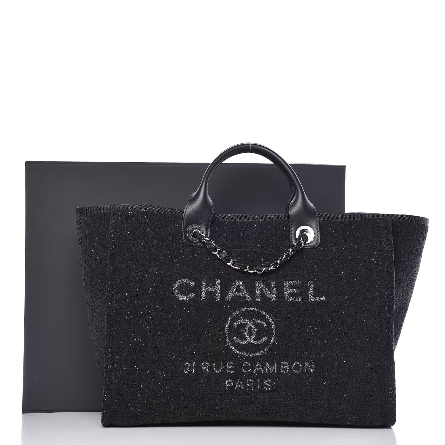 Chanel Lurex Boucle Medium Deauville Tote Black 11 of 11