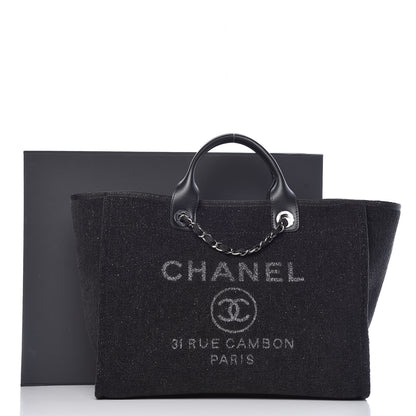 Chanel Lurex Boucle Medium Deauville Tote Black 11 of 11