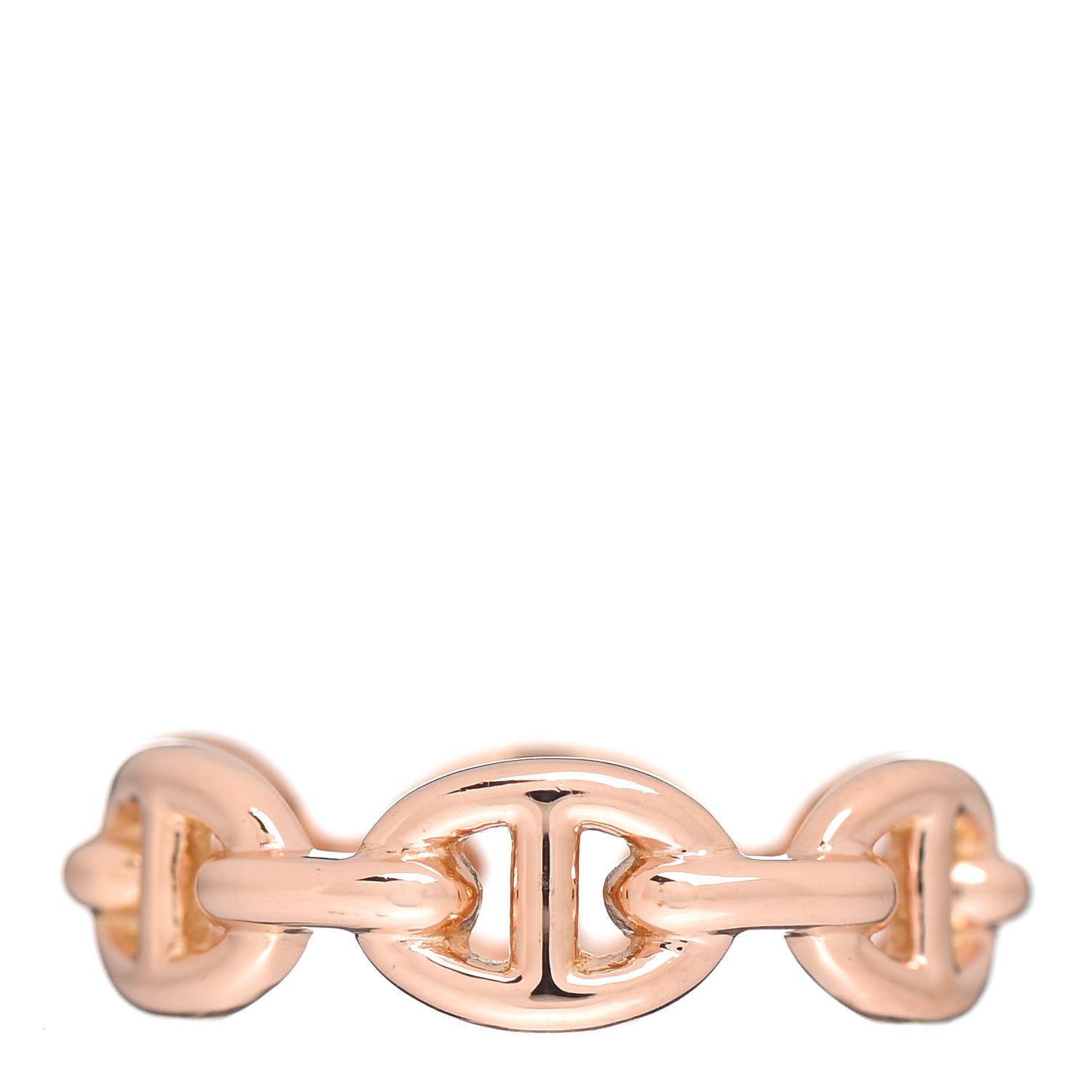 Hermes 18K Rose Gold PM Chaine D'Ancre Enchainee Ring 52 6 1 of 5