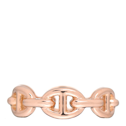 Hermes 18K Rose Gold PM Chaine D'Ancre Enchainee Ring 52 6 1 of 5