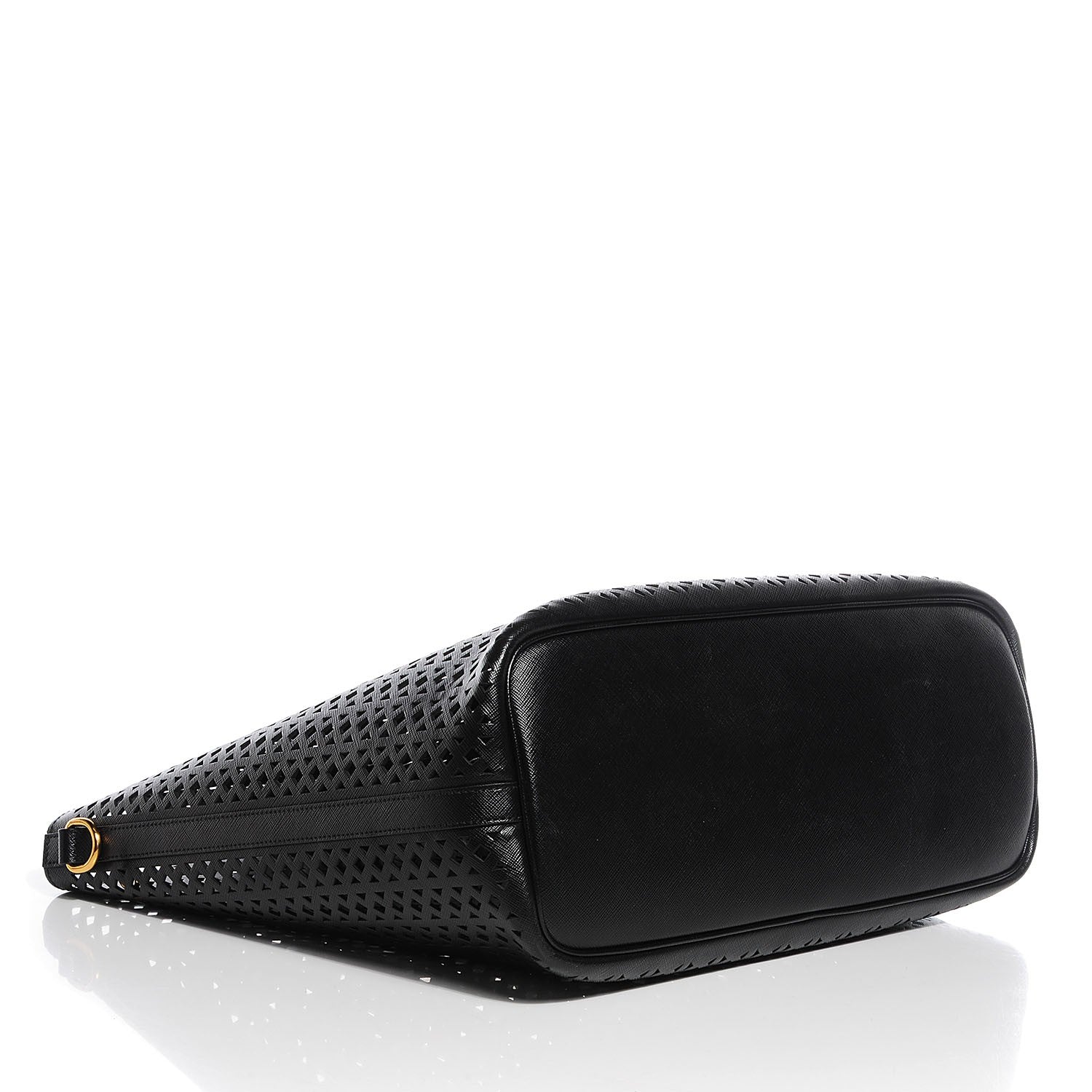 Prada Saffiano Perforated Tote Black 5 of 9