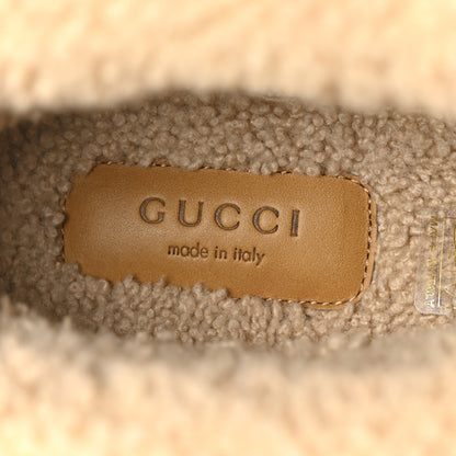 Gucci Calfskin Wool Womens Fria Horsebit Ankle Boots 37 New Caramel Butterscotch 6 of 7