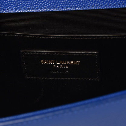 Saint Laurent Grain De Poudre Classic Monogram Cassandre Clutch Royal Blue 7 of 7