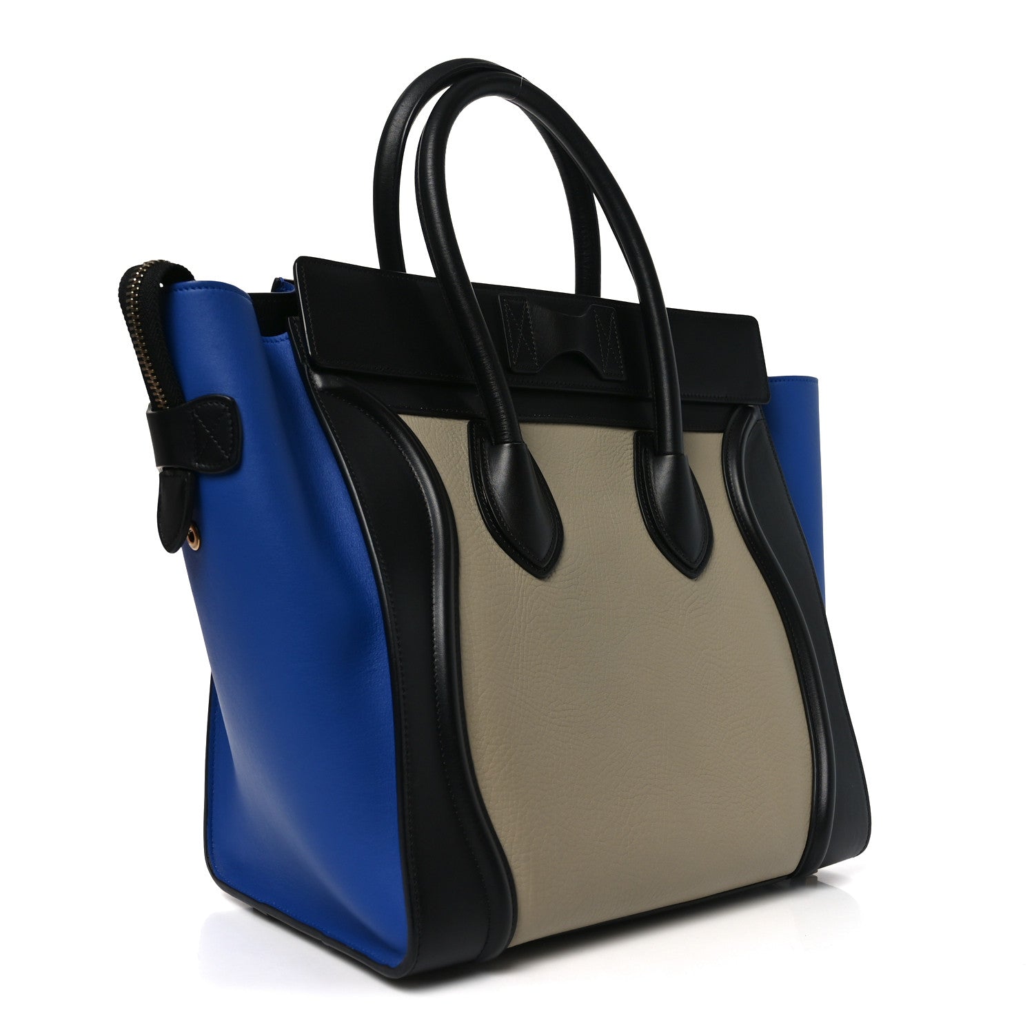 Celine Elephant Calfskin Mini Tri-Color Luggage Beige 3 of 10
