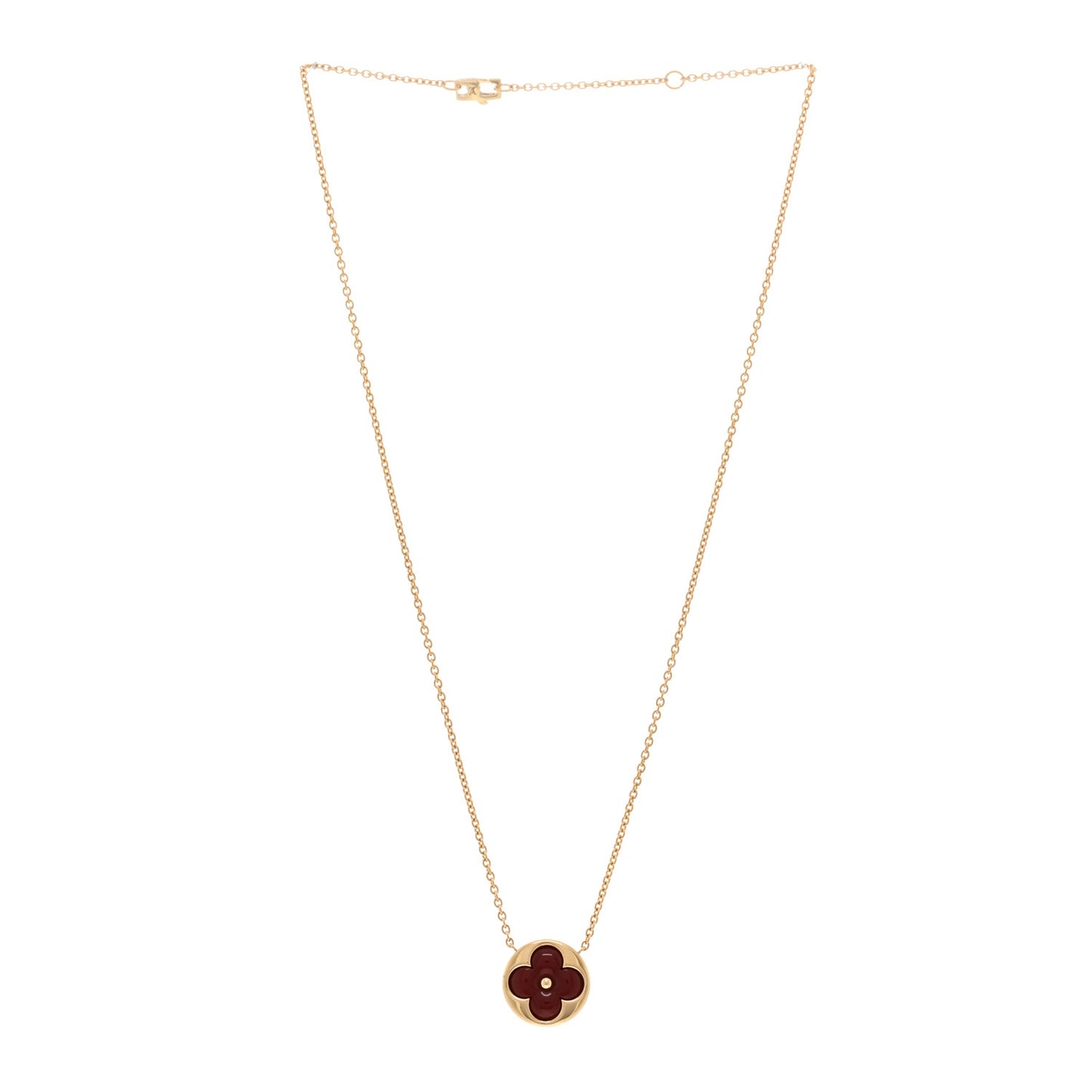 18K Yellow Gold Carnelian Blossom Sun Pendant Necklace