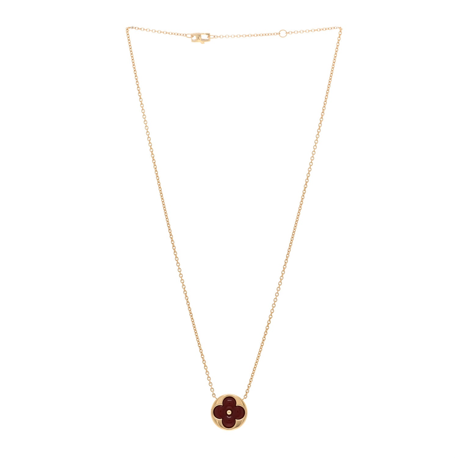 Louis Vuitton 18K Yellow Gold Carnelian Blossom Sun Pendant Necklace 3 of 5