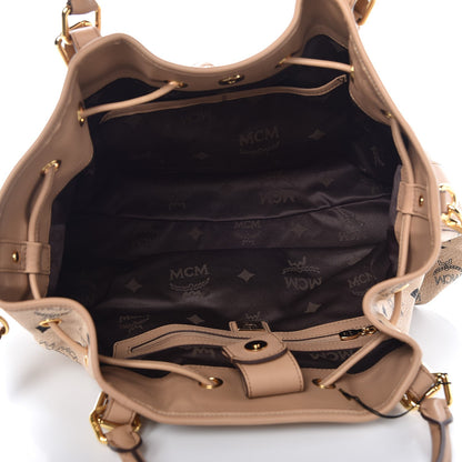 MCM Visetos Medium Drawstring Shopper Beige 8 of 20