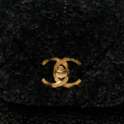 Chanel Shearling Quilted Hobo Black 9 of 12