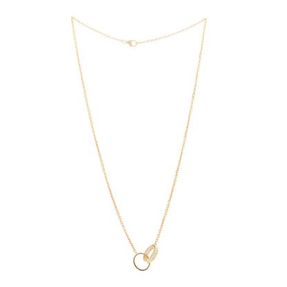Cartier 18K Yellow Gold Diamond Interlocking LOVE Necklace 3 of 6
