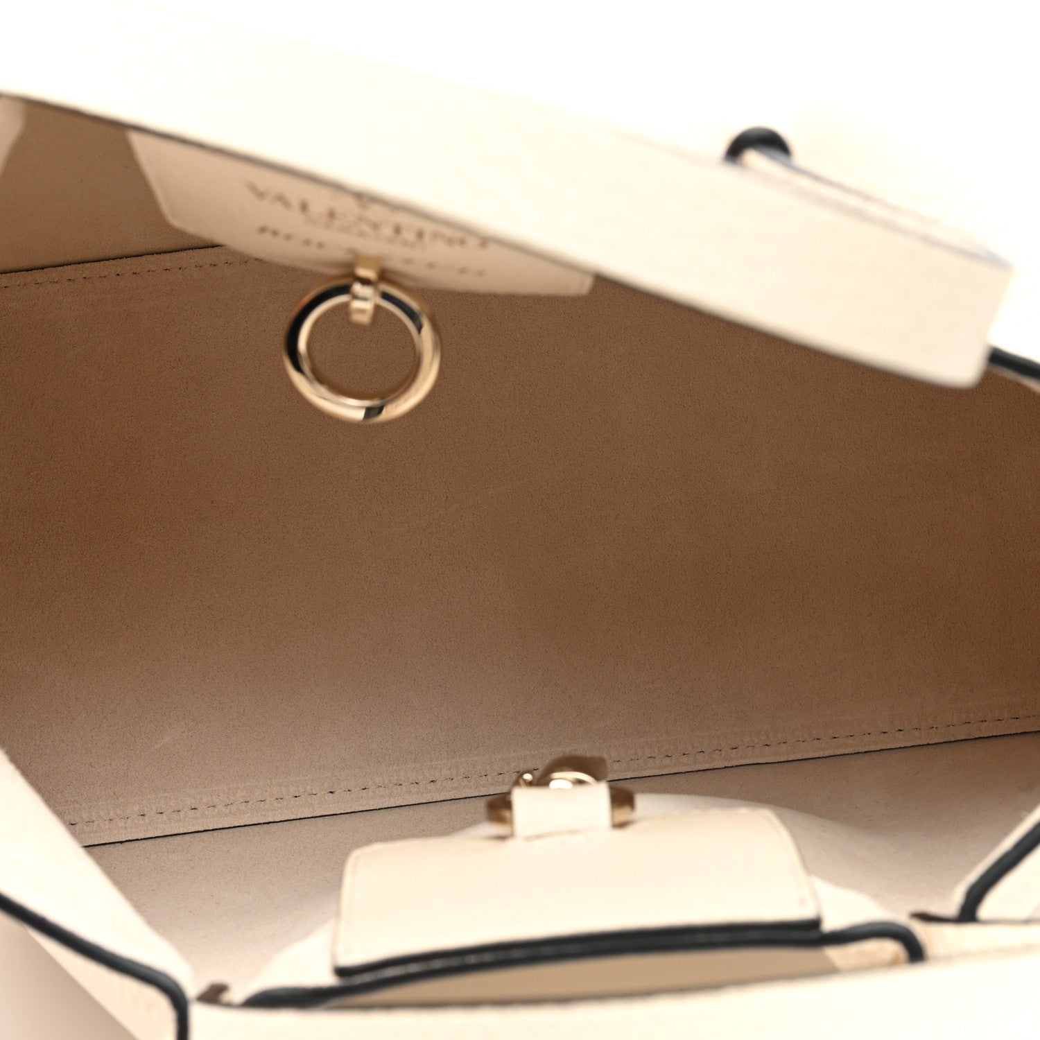 Valentino Garavani Grained Calfskin Small Rockstud Tote Light Ivory Rubino 5 of 9