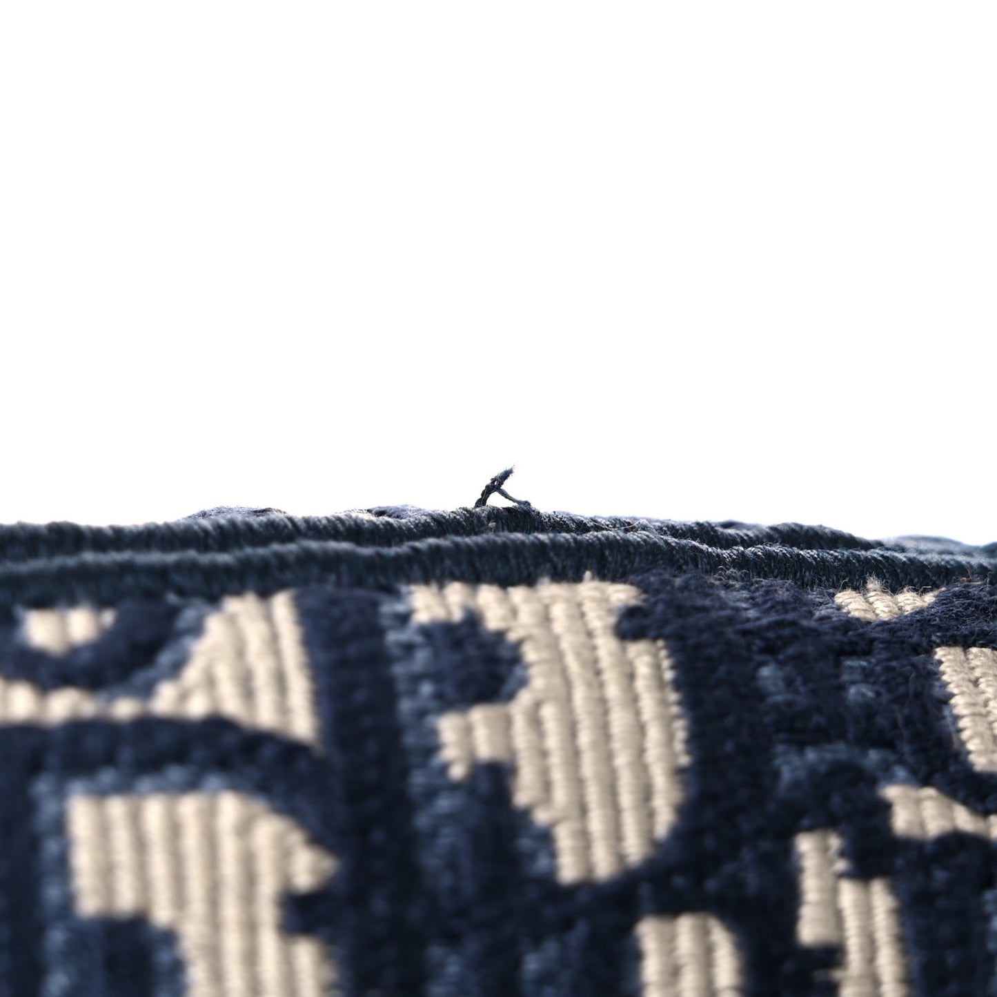 Oblique Embroidered Saddle Bag Blue