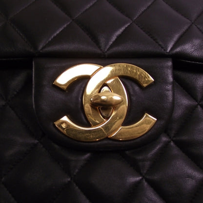 Chanel Vintage Leather Jumbo Classic Flap Black 8 of 13