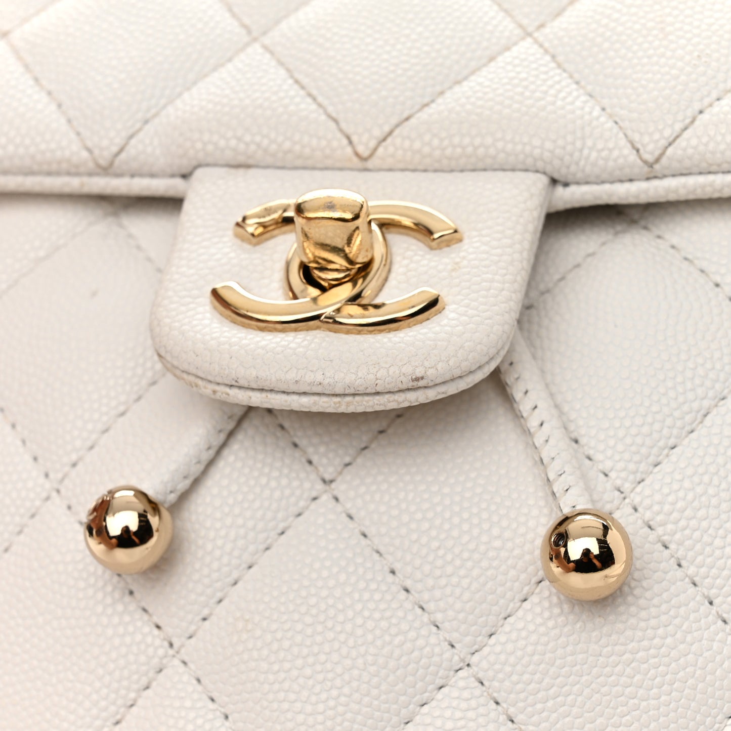Caviar Quilted Mini Urban Spirit Backpack White