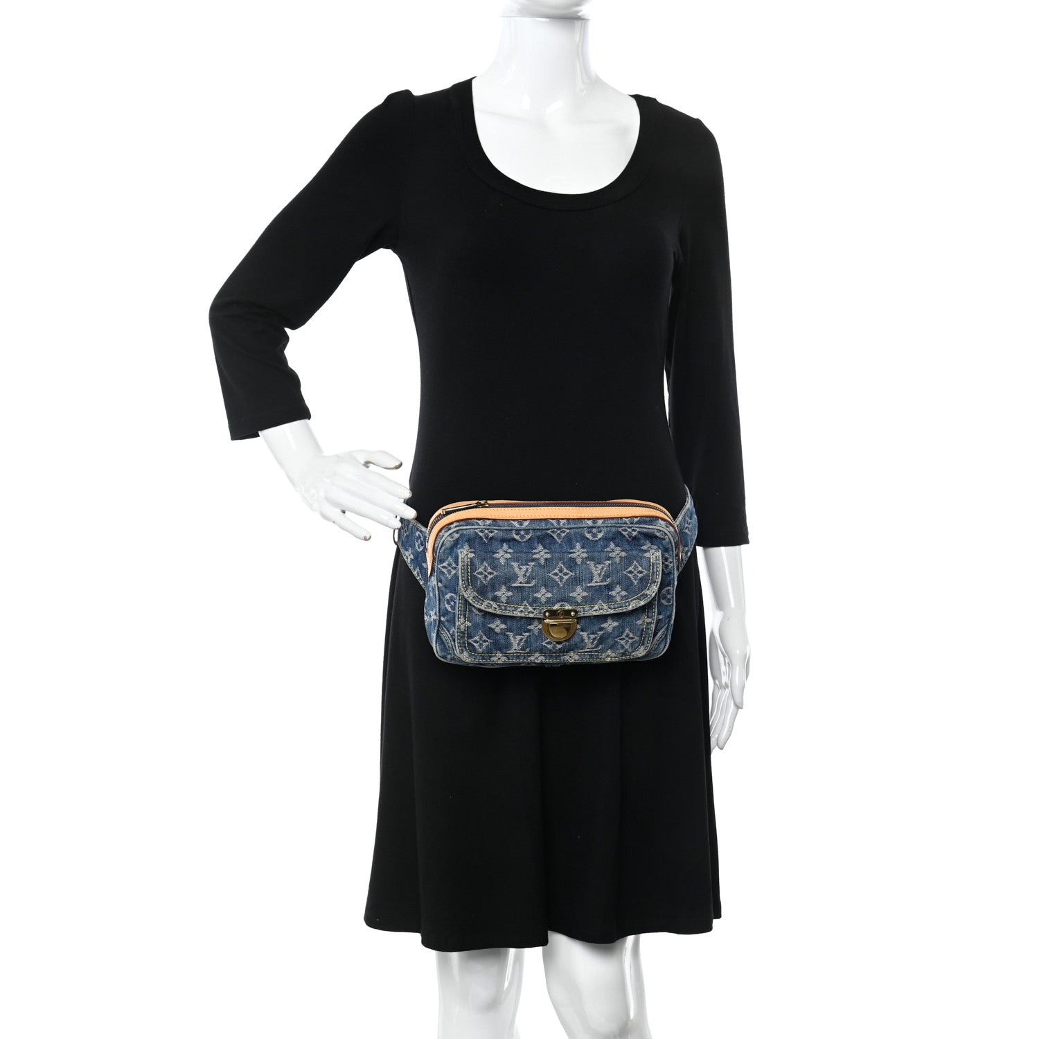 Louis Vuitton LOUIS VUITTON Monogram Denim Bum Bag Blue 2 of 9