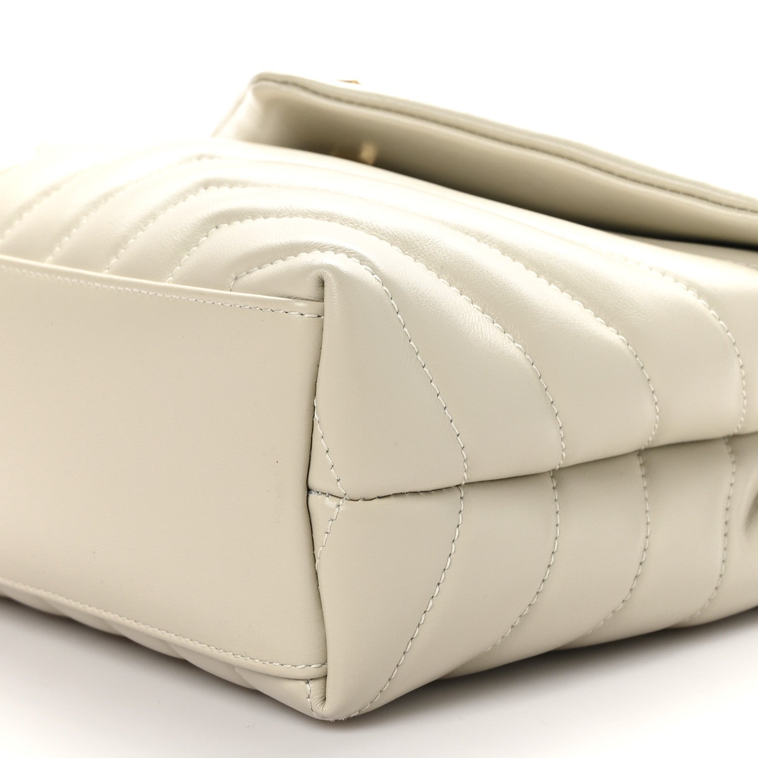 Saint Laurent Calfskin Y Quilted Monogram Small Loulou Chain Satchel Crema Soft 10 of 10