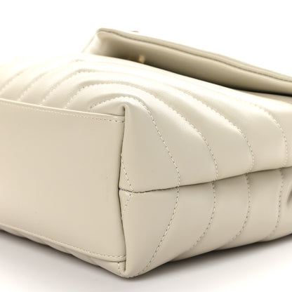 Saint Laurent Calfskin Y Quilted Monogram Small Loulou Chain Satchel Crema Soft 10 of 10