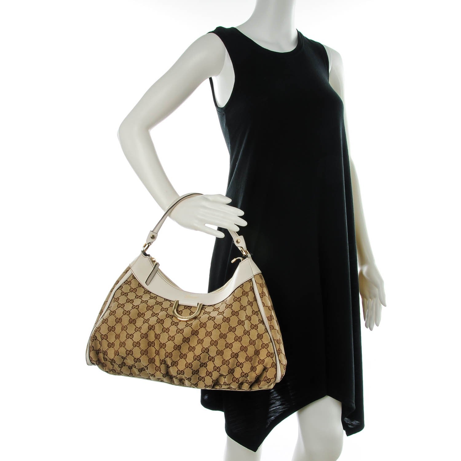 Gucci Monogram Large D Gold Hobo White 2 of 7