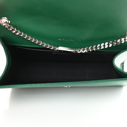 Saint Laurent Grain De Poudre Calfskin Medium Classic Monogram Kate Tassel Satchel Green 9 of 10